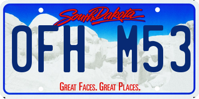 SD license plate 0FHM53