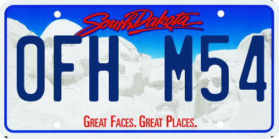 SD license plate 0FHM54