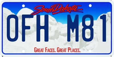 SD license plate 0FHM81