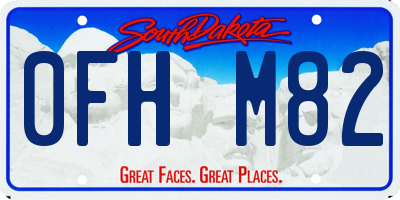 SD license plate 0FHM82