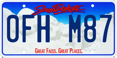 SD license plate 0FHM87