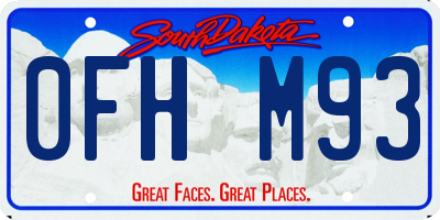 SD license plate 0FHM93