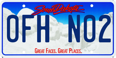SD license plate 0FHN02