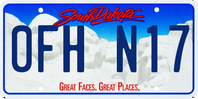 SD license plate 0FHN17
