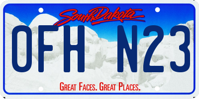 SD license plate 0FHN23