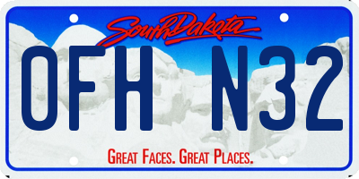 SD license plate 0FHN32