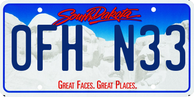 SD license plate 0FHN33