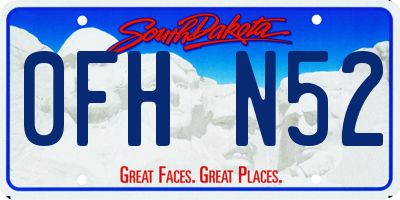 SD license plate 0FHN52