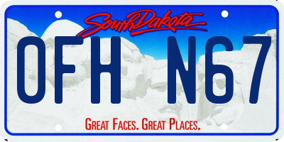 SD license plate 0FHN67