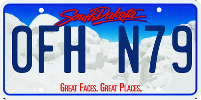 SD license plate 0FHN79