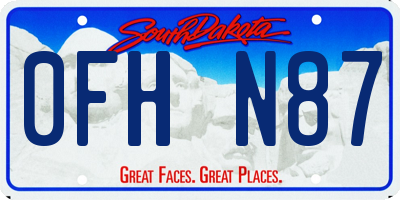 SD license plate 0FHN87