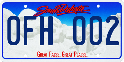 SD license plate 0FHO02
