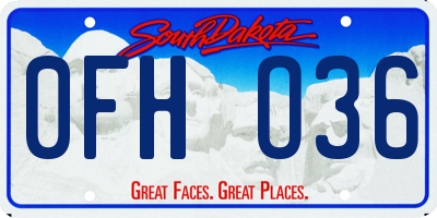 SD license plate 0FHO36