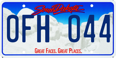 SD license plate 0FHO44