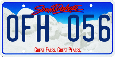 SD license plate 0FHO56