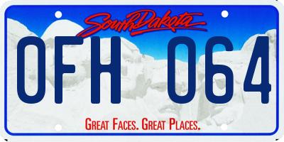 SD license plate 0FHO64