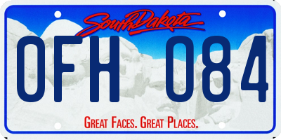 SD license plate 0FHO84