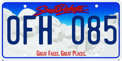 SD license plate 0FHO85