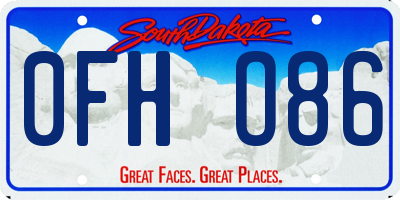 SD license plate 0FHO86