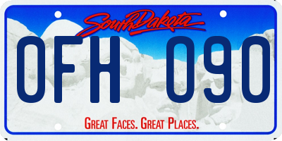 SD license plate 0FHO90