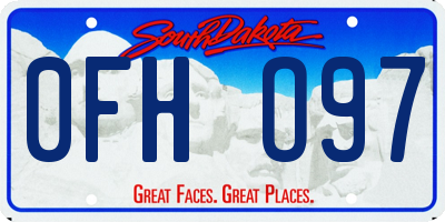 SD license plate 0FHO97