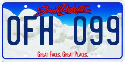 SD license plate 0FHO99