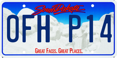 SD license plate 0FHP14