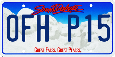 SD license plate 0FHP15
