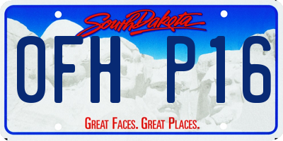SD license plate 0FHP16