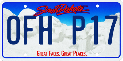 SD license plate 0FHP17