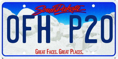 SD license plate 0FHP20