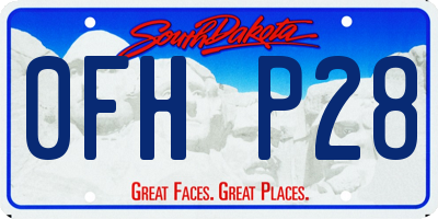 SD license plate 0FHP28