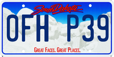 SD license plate 0FHP39
