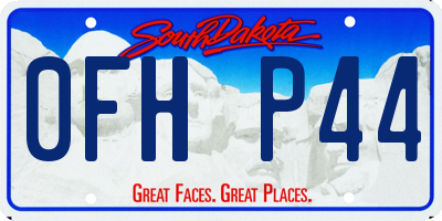 SD license plate 0FHP44