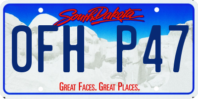 SD license plate 0FHP47