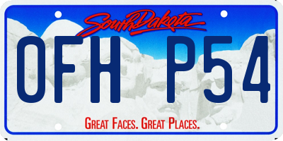 SD license plate 0FHP54