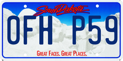 SD license plate 0FHP59
