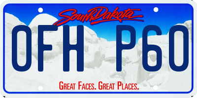 SD license plate 0FHP60