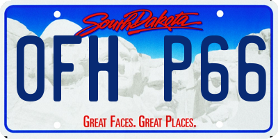 SD license plate 0FHP66