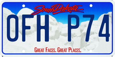 SD license plate 0FHP74