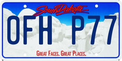SD license plate 0FHP77