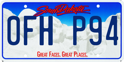 SD license plate 0FHP94