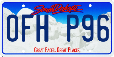 SD license plate 0FHP96