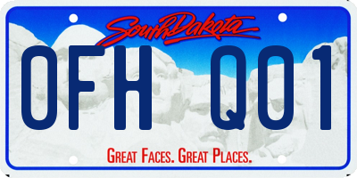 SD license plate 0FHQ01