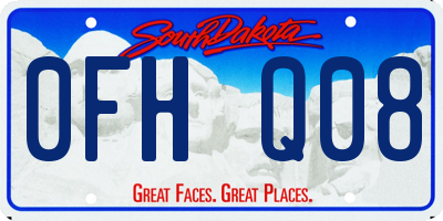 SD license plate 0FHQ08