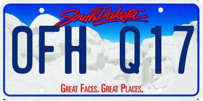 SD license plate 0FHQ17