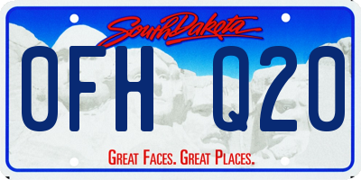 SD license plate 0FHQ20