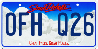 SD license plate 0FHQ26