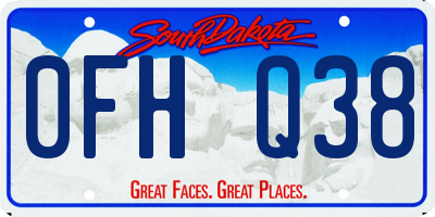 SD license plate 0FHQ38