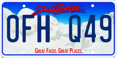 SD license plate 0FHQ49